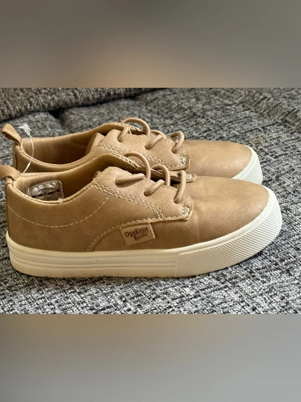 OshKosh B'gosh Kids' Light Brown Lace-Up Sneakers with White Sole